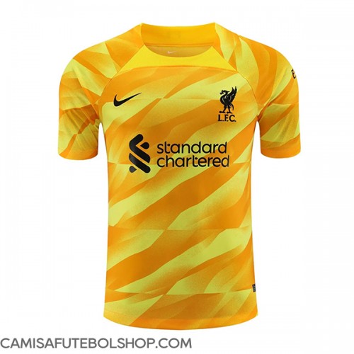 Camisa de time de futebol Liverpool Goleiro Replicas 1º Equipamento 2023-24 Manga Curta